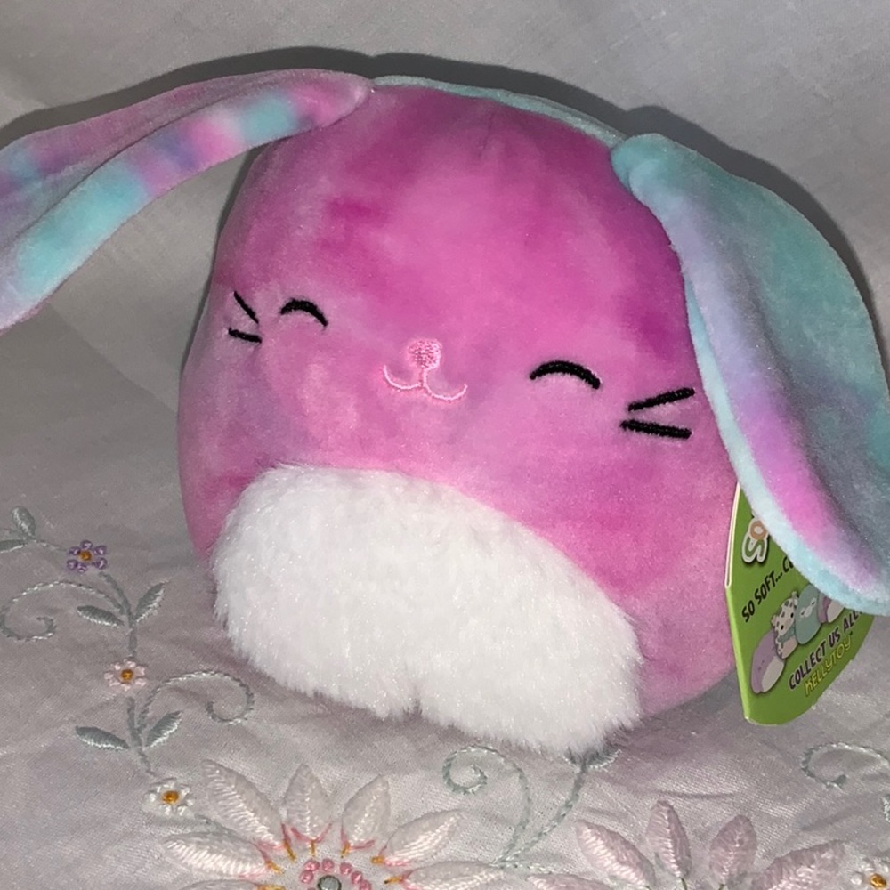 Squishmallows Ryder 5” Tie Dye Bunny NWT Easter Rabbit in Pink Blue Purple